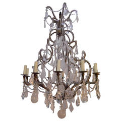 Twelve-Light Rock Crystal and Lead Crystal Chandelier