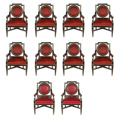 Expressive Set of Ten French Chairs