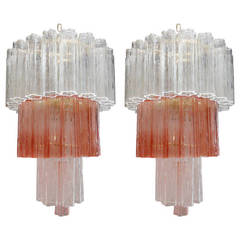 Luxe Pair of Small Tronchi Chandeliers