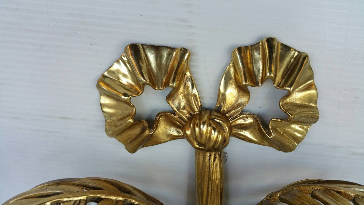 Austrian Pair of Bronze Palm Leaf Sconces by Josef Hoffmann and Bakalowits For Sale