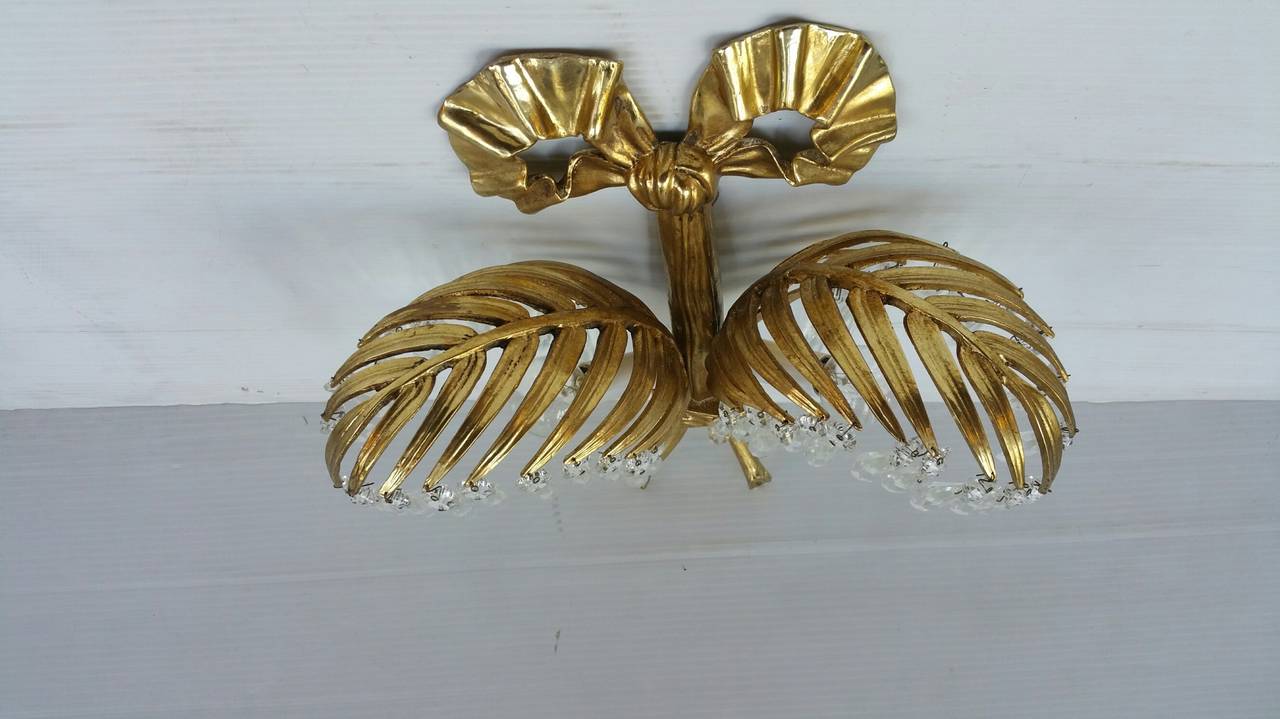 Pair of Bronze Palm Leaf Sconces by Josef Hoffmann and Bakalowits For Sale 2