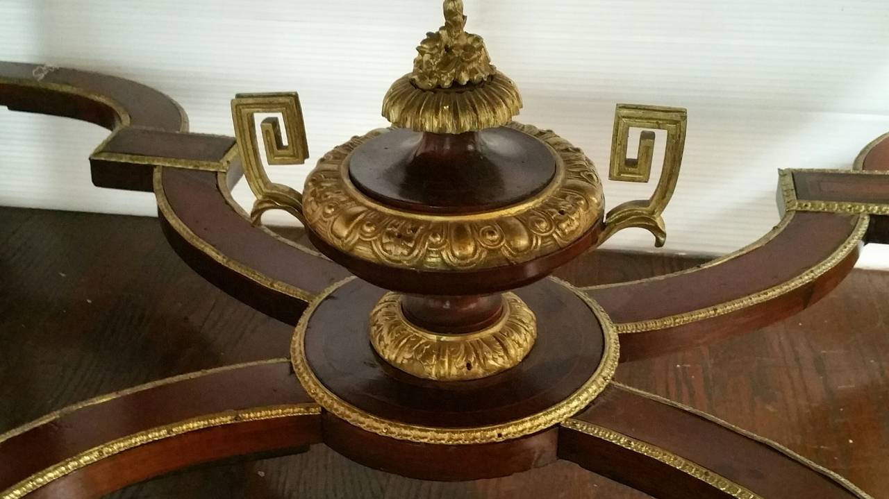 Kingwood Ormolu Mounted Marquetry Top Table In Excellent Condition In Los Angeles, CA