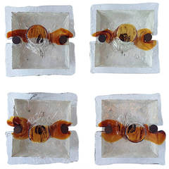 Versatile Set of Four Small Venini Wall Sconces