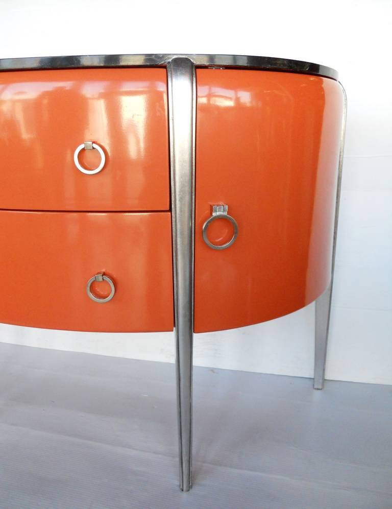 Pair of Art Deco Demilune Commodes in the Manner of Michel Dufet 2