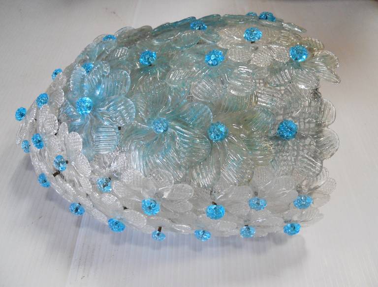 Murano Glass Single Barovier Floral Shield Sconce
