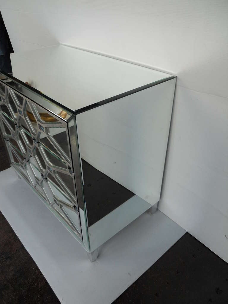 Pair of Mirrored Commodes at 1stdibs