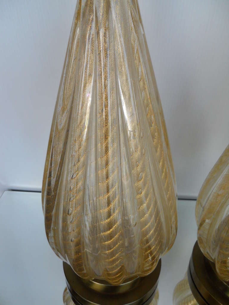 Murano Glass Glamorous Pair of Murano Table Lamps