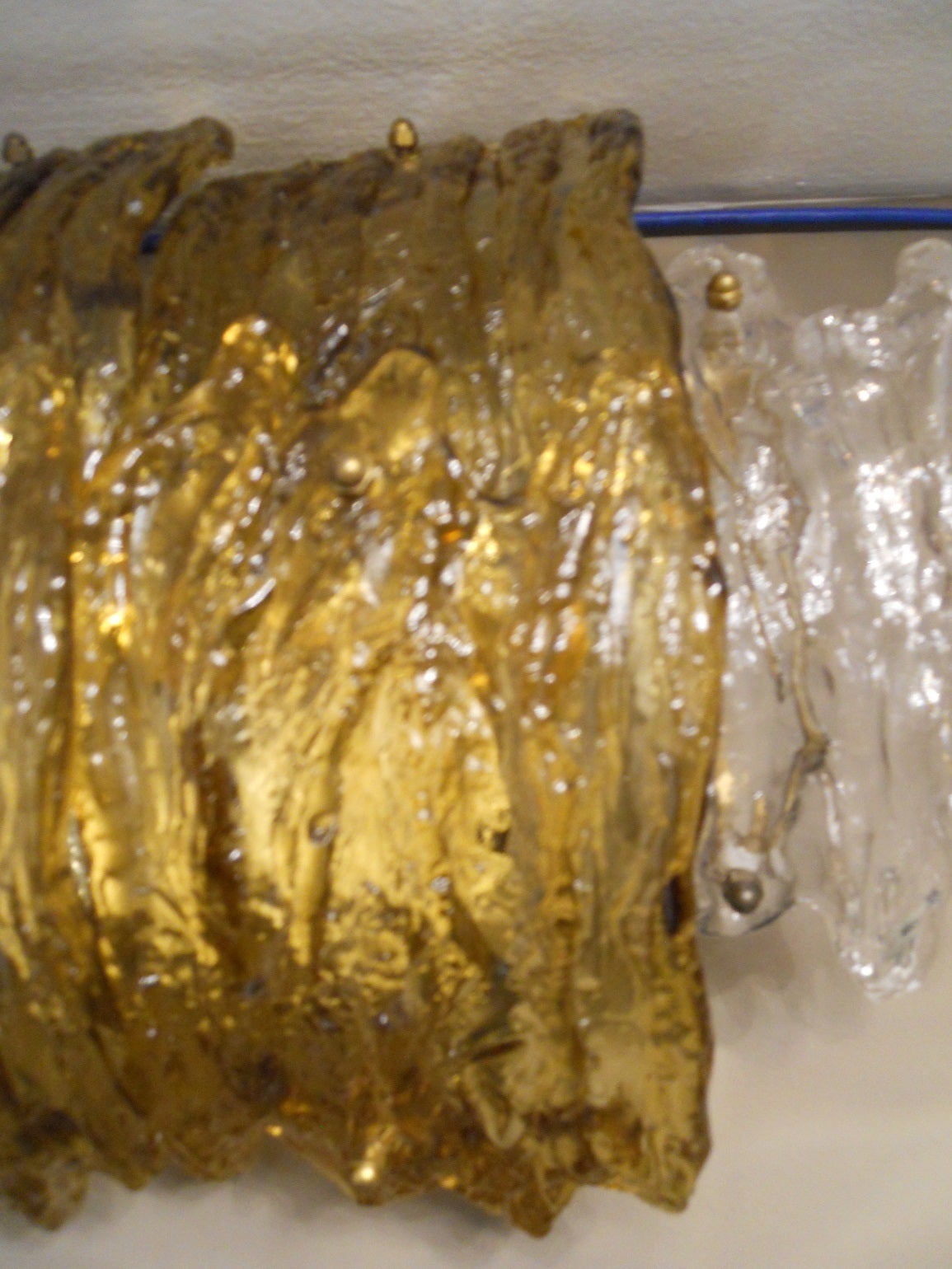 Murano Glass Beautiful Set of 6 of Smoky Lava Mazzega Wall Sconces
