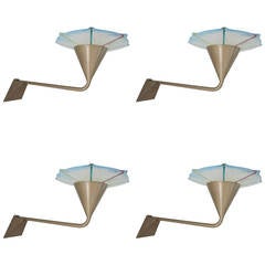 Enticing Set of Four Wall Sconces by Leucos