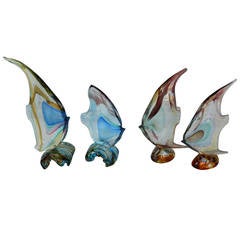 Special Set of Four Murano Handblown Fish Sculptures