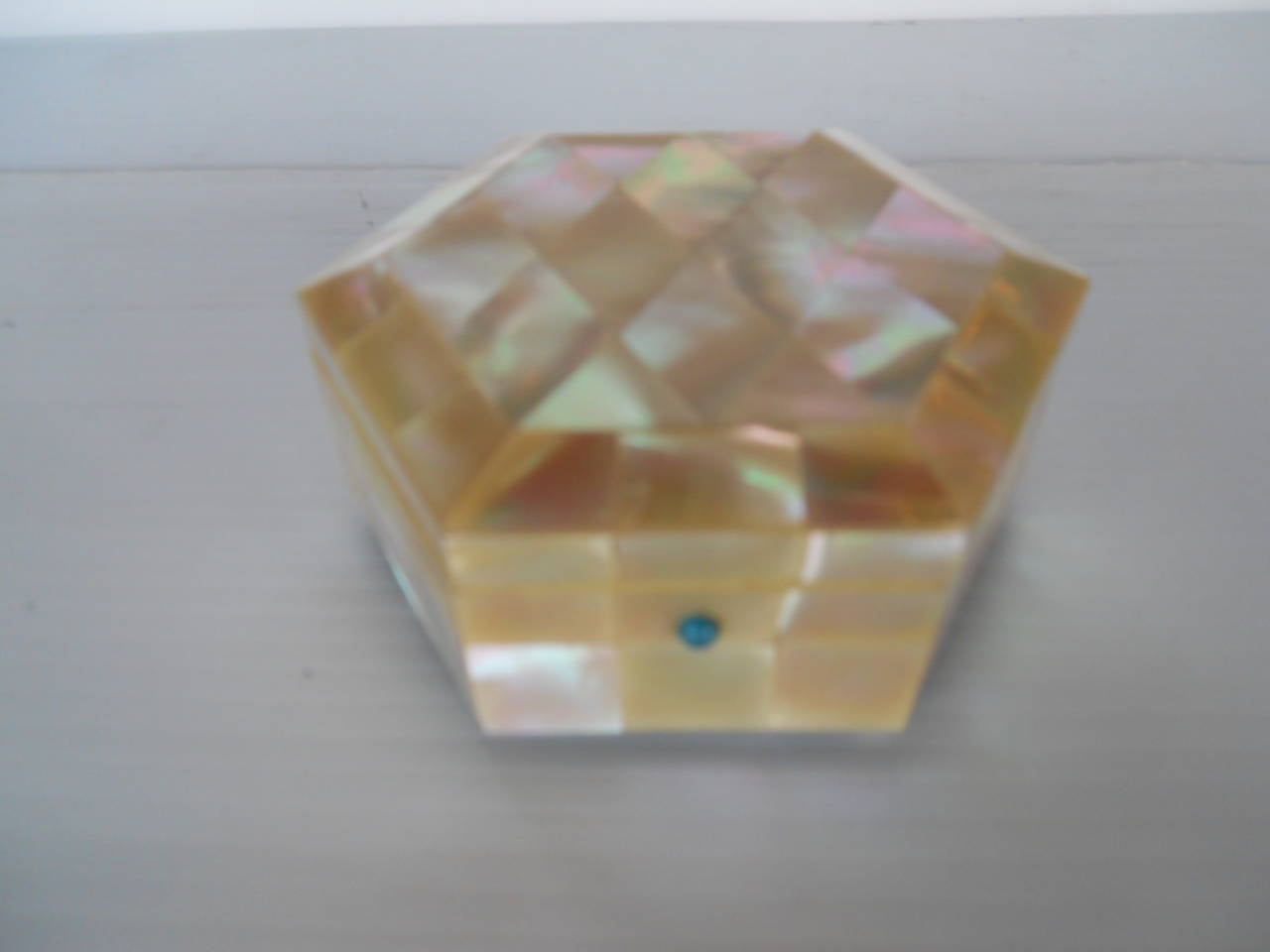 Wood Beautiful Set of Four Mother-of-Pearl Boxes