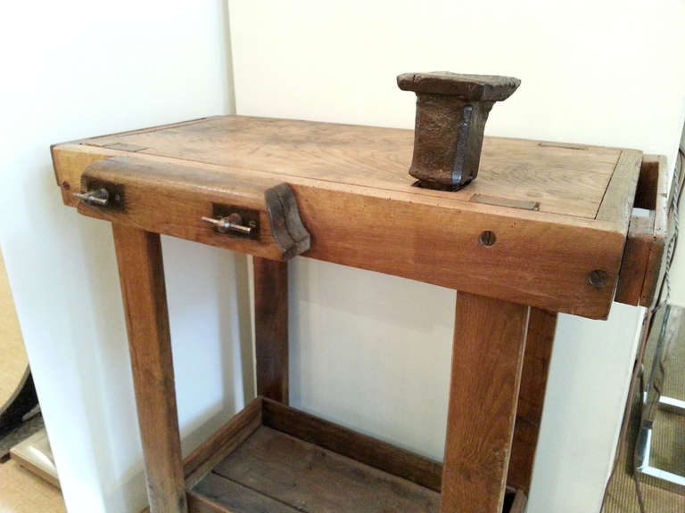 French Small Oak Jeweler's Bench For Sale