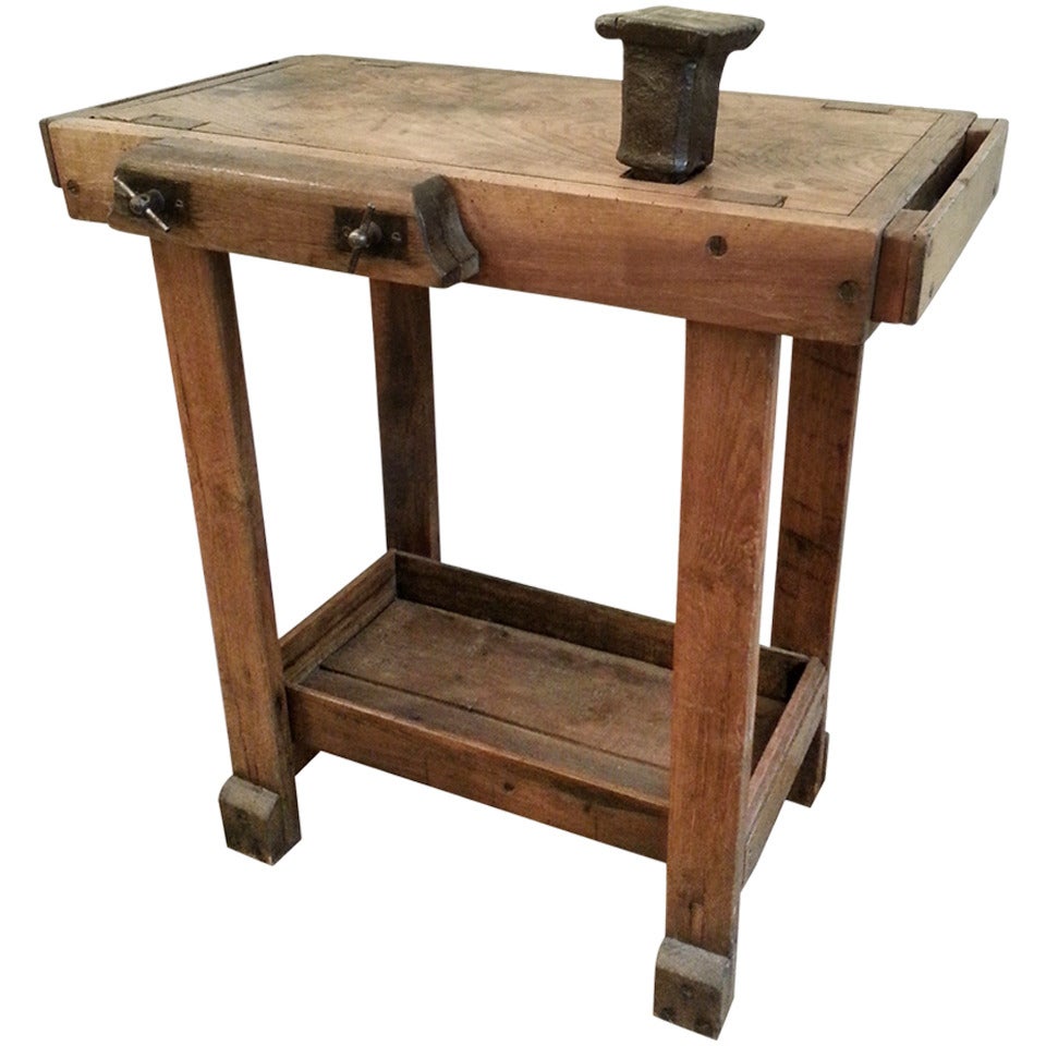 Small Oak Jeweler's Bench For Sale