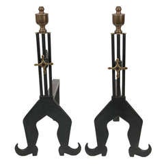 Pair of Whimsical Andirons