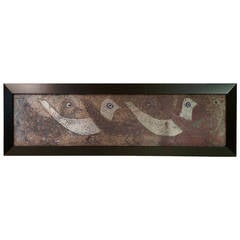 Vintage Lava Stone Bird Panel