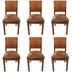 Set of Six Walnut Dining Chairs