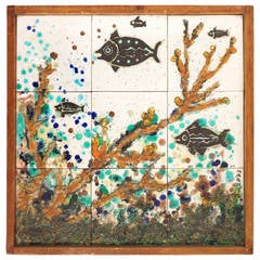 Framed Fish Tile Panel