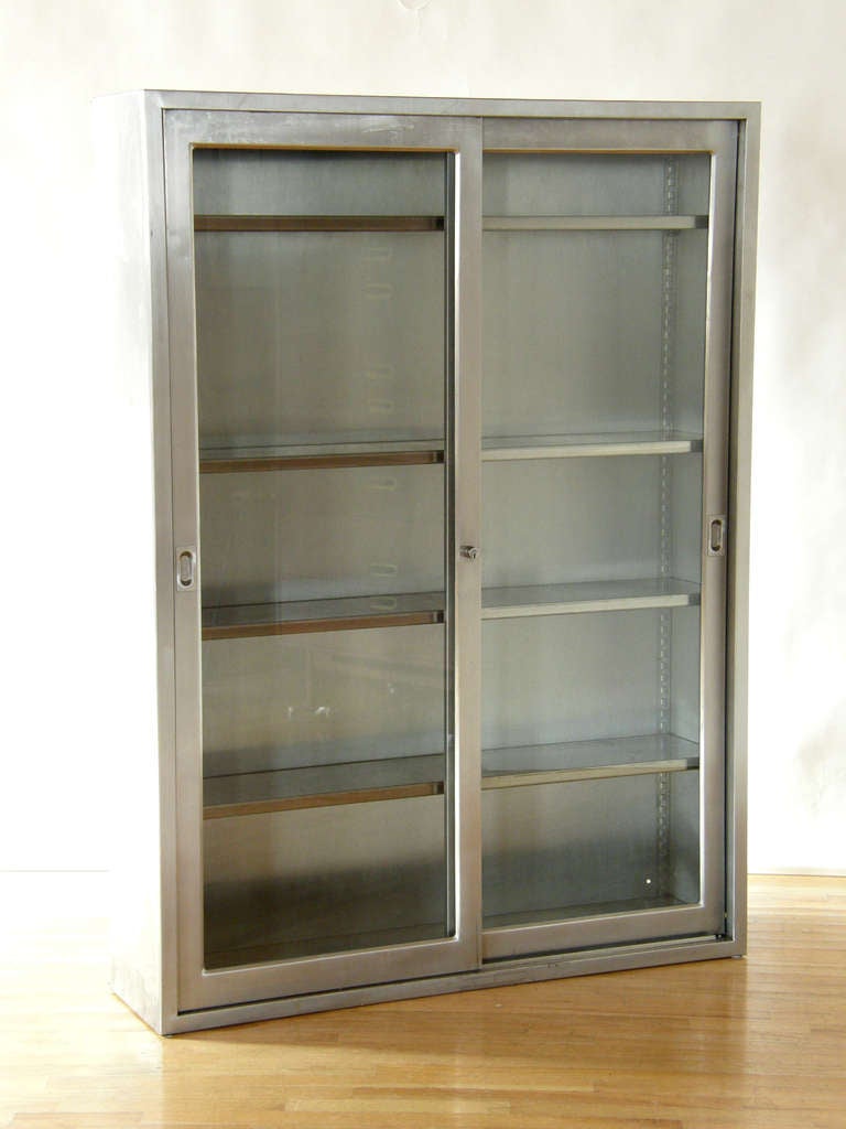 Stainless Steel Display Cabinet In Good Condition In Chicago, IL