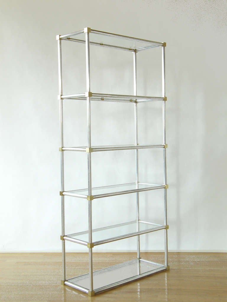Aluminum and Brass Shelf For Sale at 1stdibs