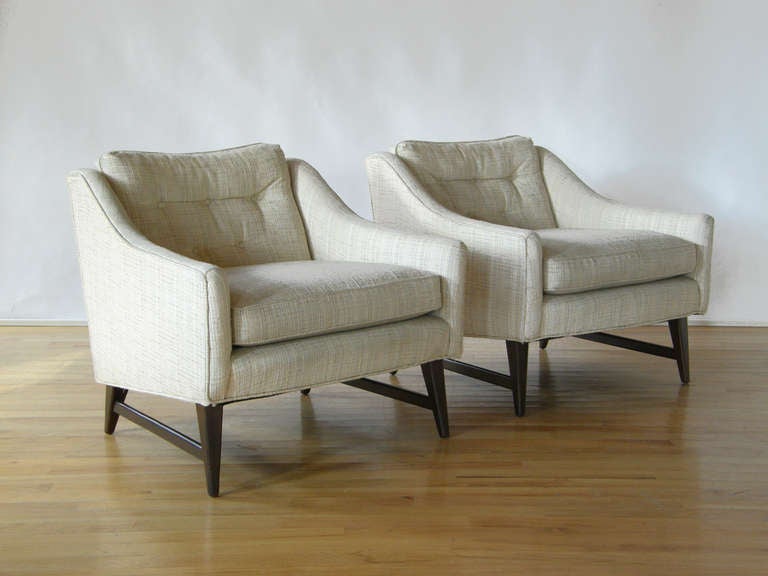 Mid-Century Modern One of a Pair of Lounge Chairs