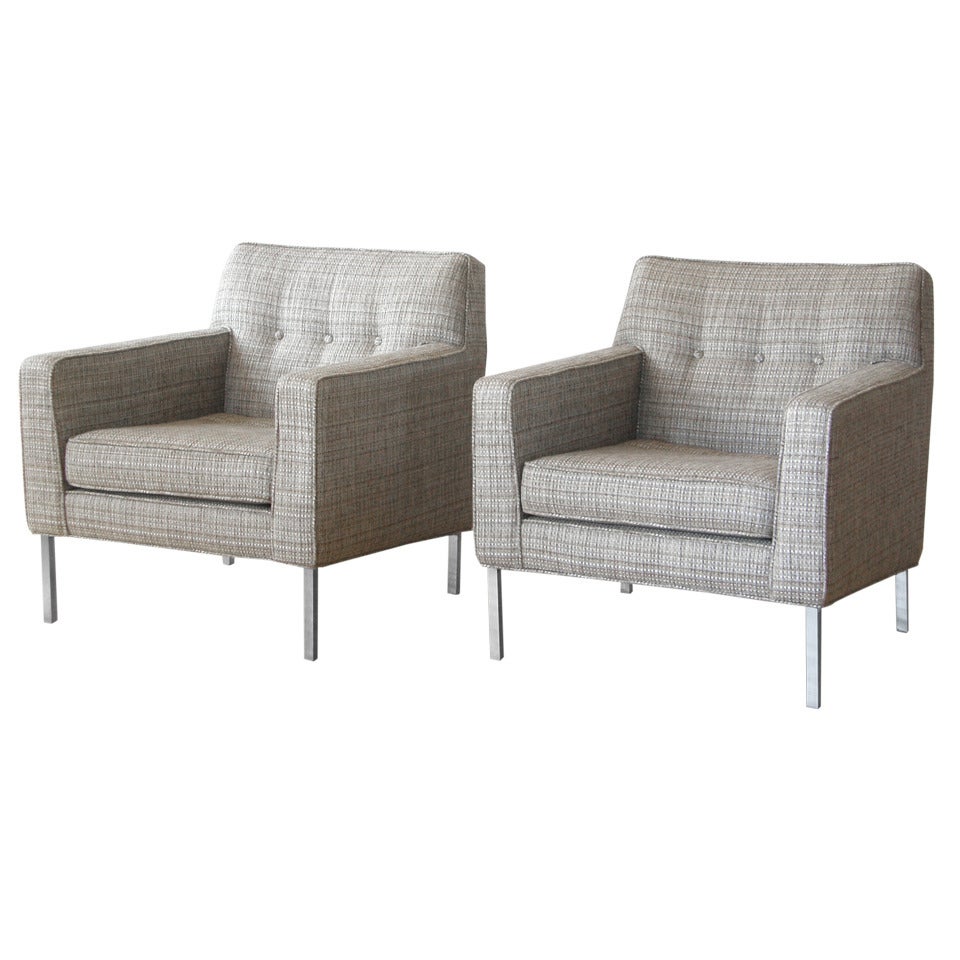 Dunbar Lounge Chairs with Custom Legs Designed by Jane Graham