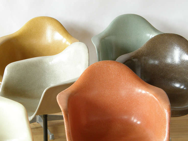 Mid-Century Modern Set of Eight Eames Fiberglass Chairs