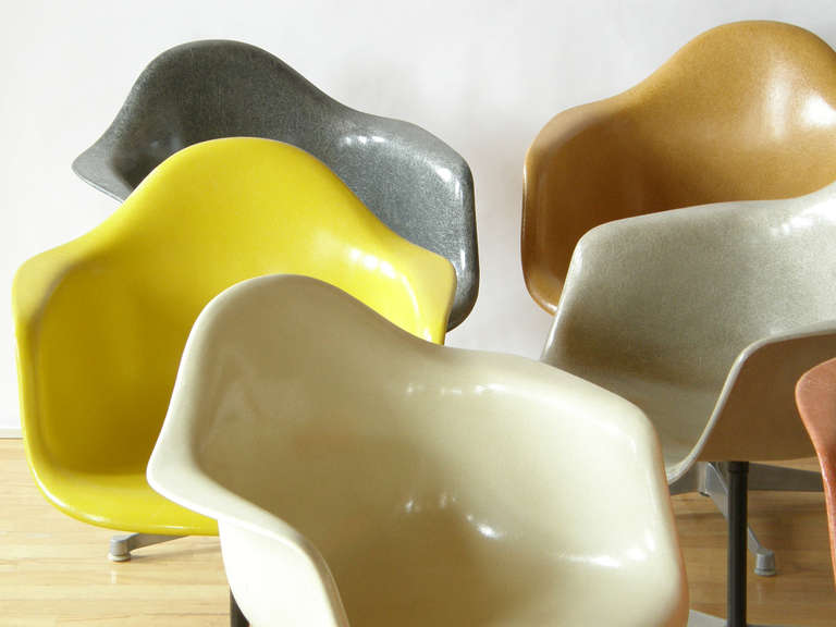 American Set of Eight Eames Fiberglass Chairs