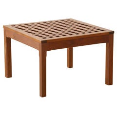 Square Teak, Grid-Top Table 1
