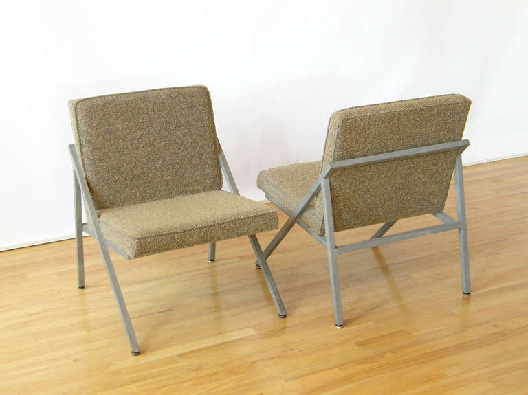 Mid-20th Century Pair of Angular Lounge Chairs from Estate of Chicago Architect Paul MacAlister