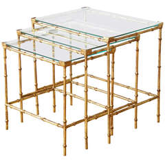 Faux Bamboo Nesting Tables 7