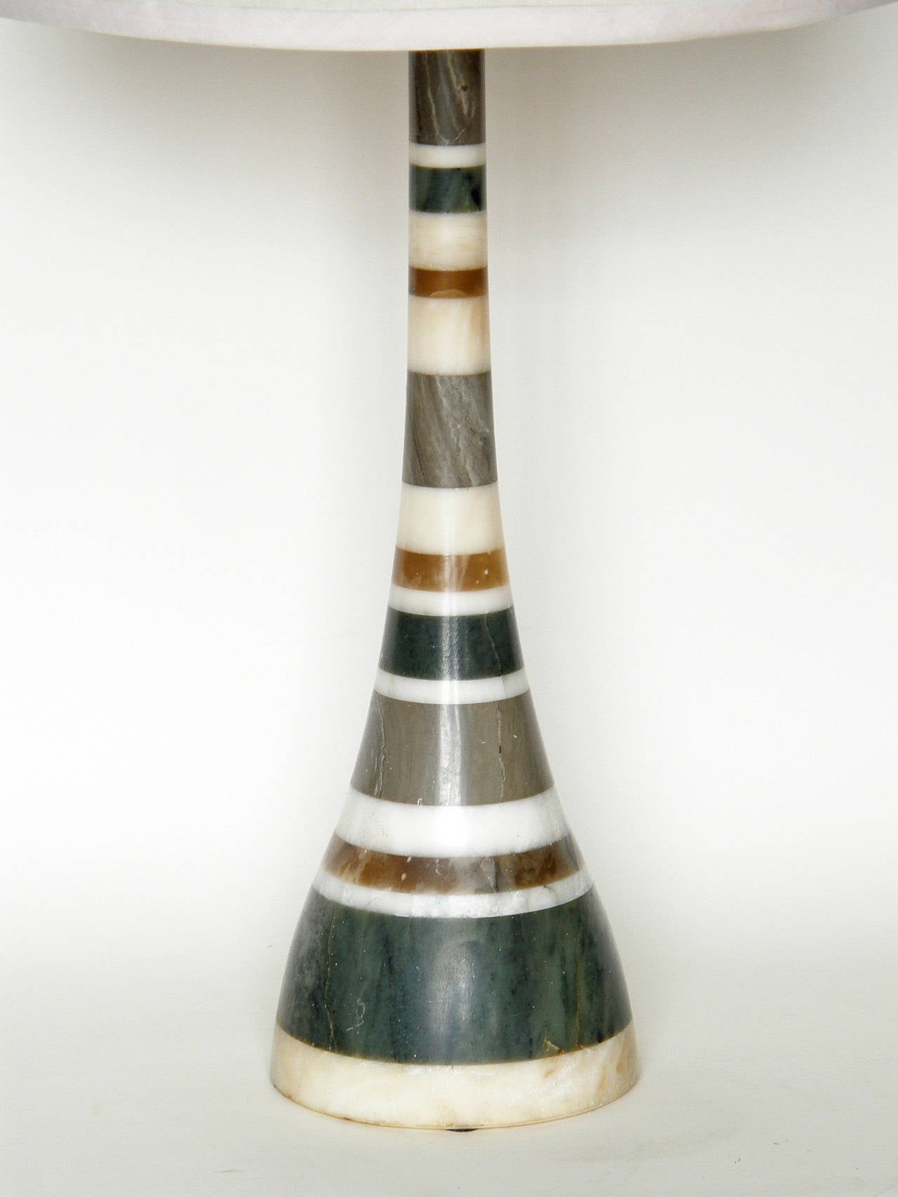 Mid-Century Modern Italian Striped Alabaster Lamp