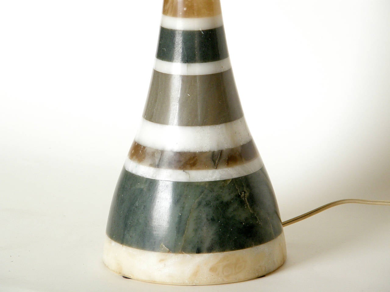 Italian Striped Alabaster Lamp In Good Condition In Chicago, IL