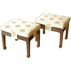 Used Pair of Henredon Chinoiserie Stools or Tables