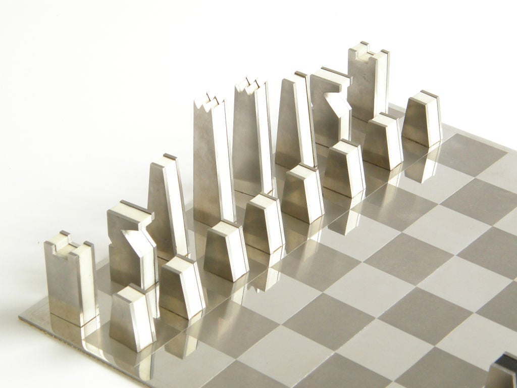 stainless steel nesting chess set