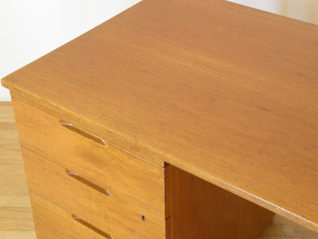 Swedish Alvar Aalto Mahogany Desk for Artek with Drawers and Pull Out Work Surfaces For Sale