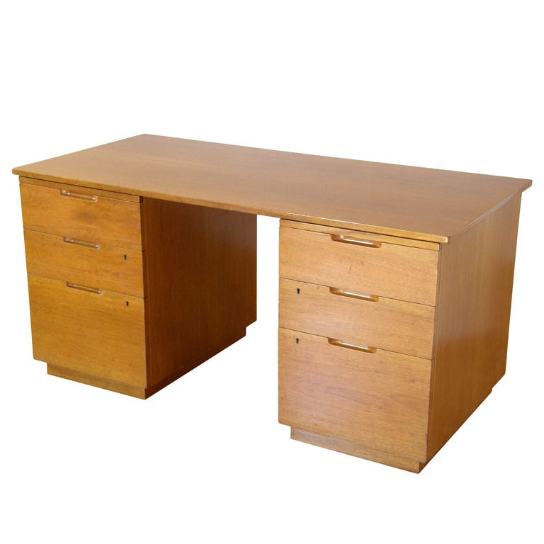 Alvar Aalto Mahogany Desk for Artek with Drawers and Pull Out Work Surfaces