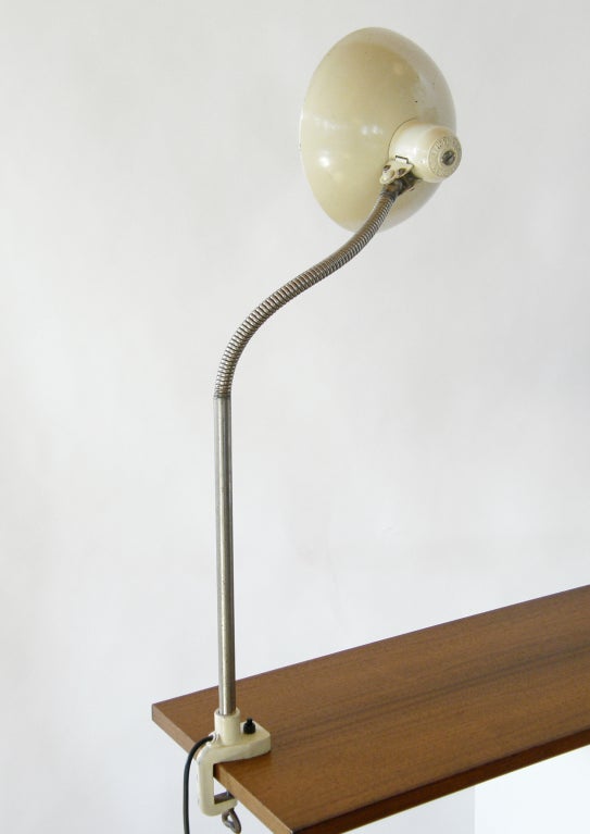 Industrial Christian Dell Bauhaus Table Desk Lamp Clamp On Gooseneck for Kaiser Germany 