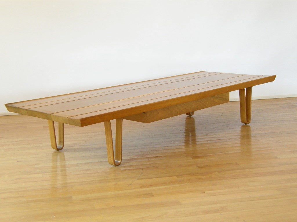 An early custom version of the 'Long John bench'. Most often seen in 19