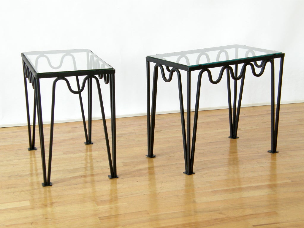 Iron and Glass End Tables 1