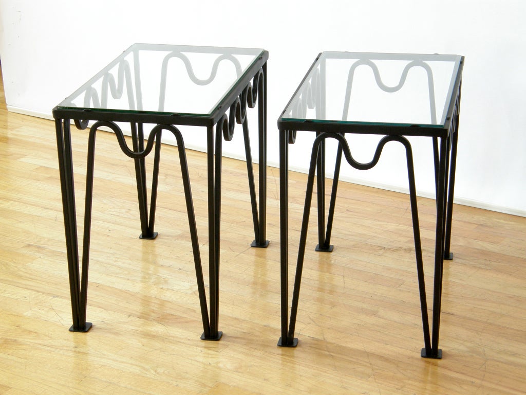 Iron and Glass End Tables 2