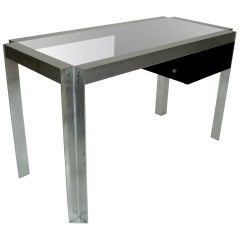 Single Drawer, Nickel Chromed Steel and Aluminum French Desk by Etienne Ferminge 5