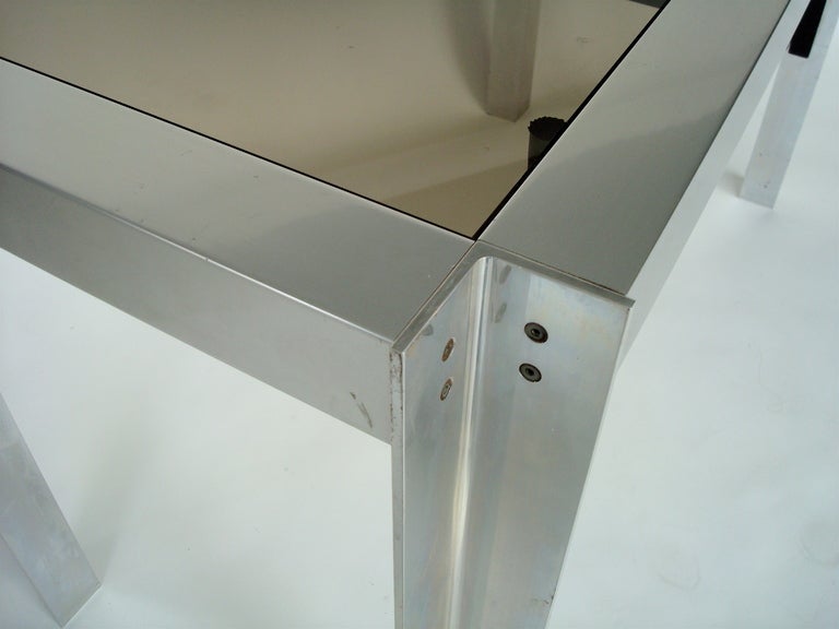 Etienne Ferminger Single Drawer Nickel Chromed Steel and Aluminum French Desk In Good Condition In Chicago, IL