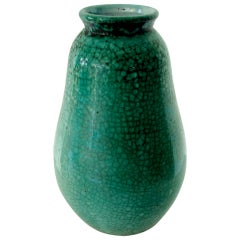 French Ceramic Vase by Primavera with Craquelure Glaze Art Deco 3