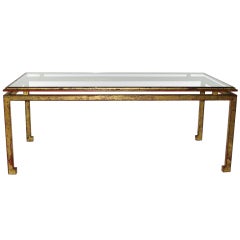 French Low Gilded Iron Table by Masion Jansen