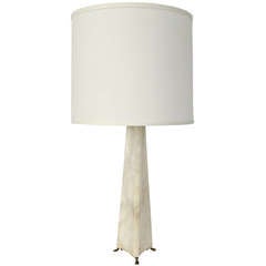 French Modern Neo-Classical Alabaster Obelisk Table Lamp by Maison Ramsay