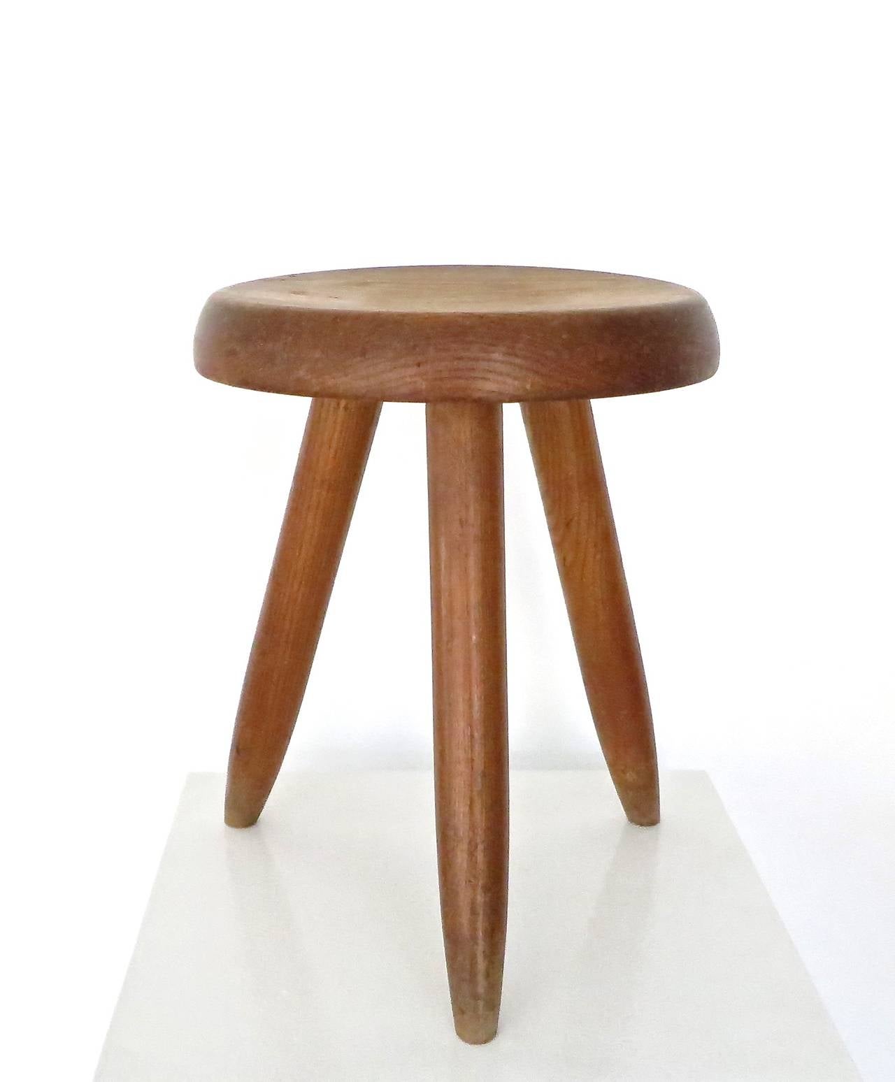 Charlotte Perriand stool editioned by Galerie Steph Simon.
Original patinae, oakwood. Very nice early stool.
As shown in Steph Simon: Retrospective 1956-1974, by Francois Laffanour, Galerie Downtown pg. 80-81.