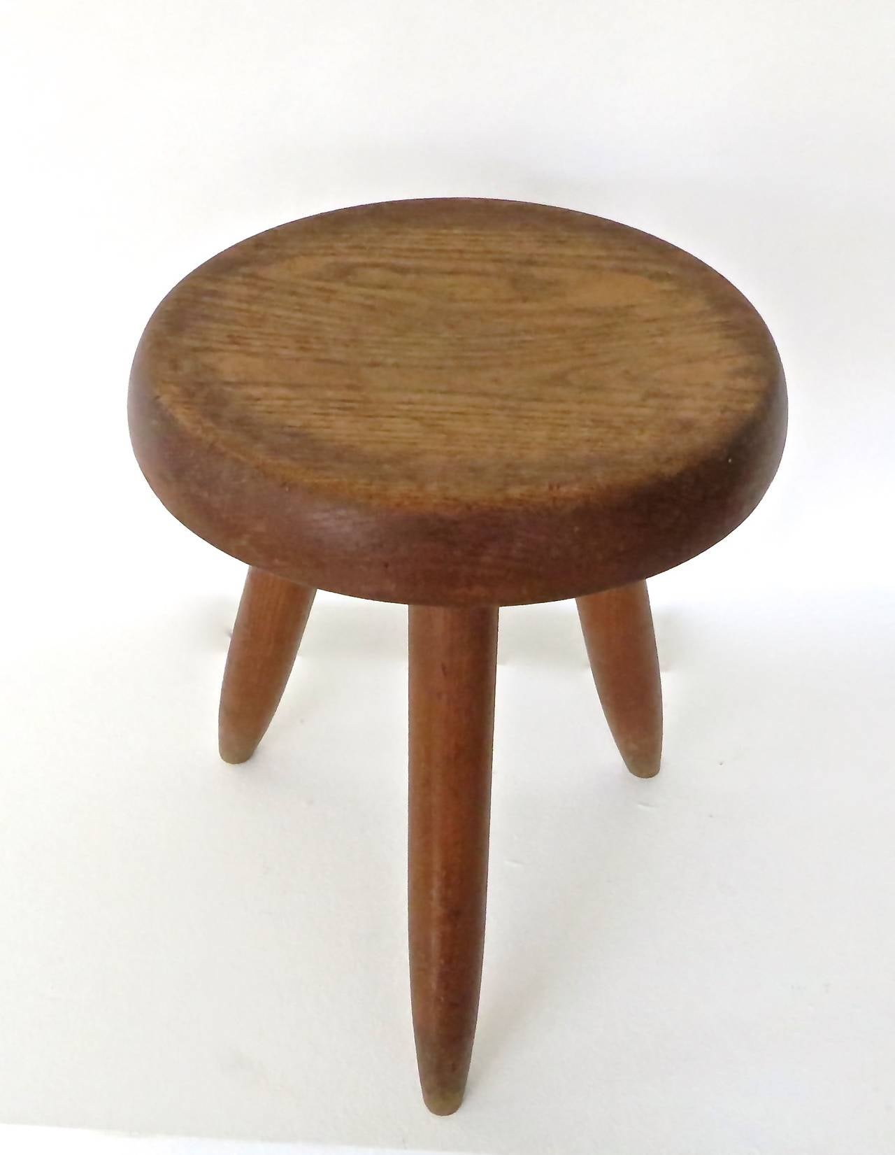 Charlotte Perriand Stool in Oak In Excellent Condition In Chicago, IL