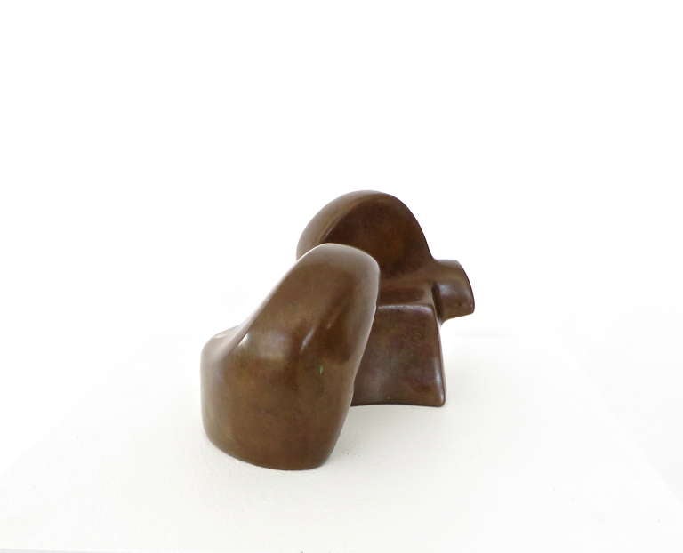 Cast Abstract Bronze Sculpture by American Artist Jane Ullman