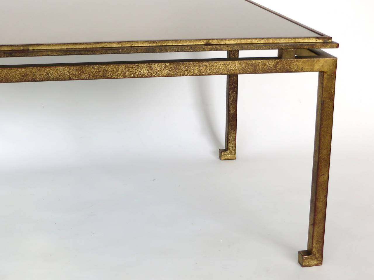 Maison Ramsay French Patina Gold Leaf Wrought Iron Coffee Table 2