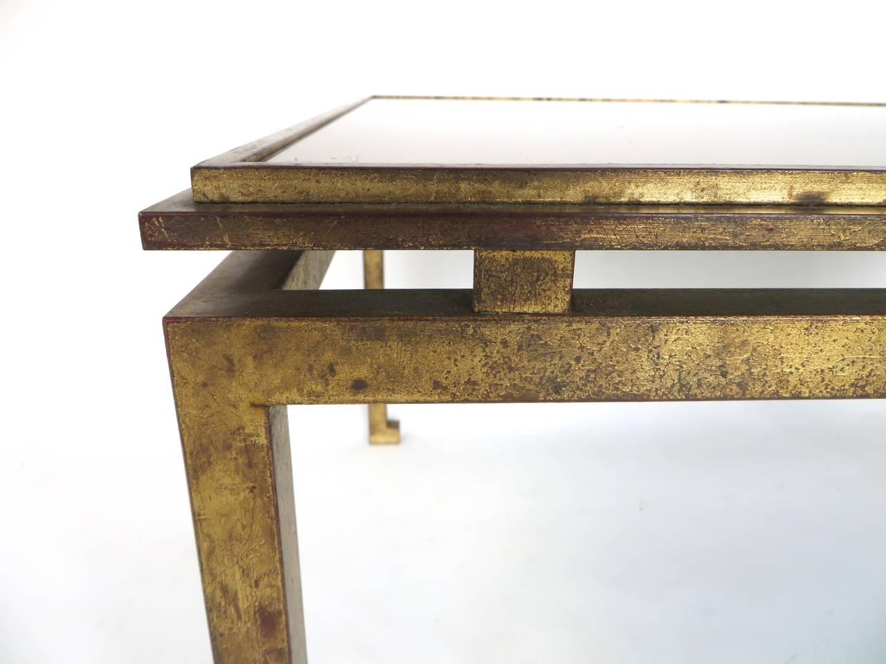 Maison Ramsay French Patina Gold Leaf Wrought Iron Coffee Table 4